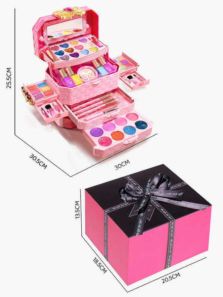 Makeup Toy Cosmetics Set Girls Makeup Kit Baby Cosmetics Bag Nail Polish Lipstick Non-toxic Games Pretend Play 6 Years Fashion Beauty Children Toy