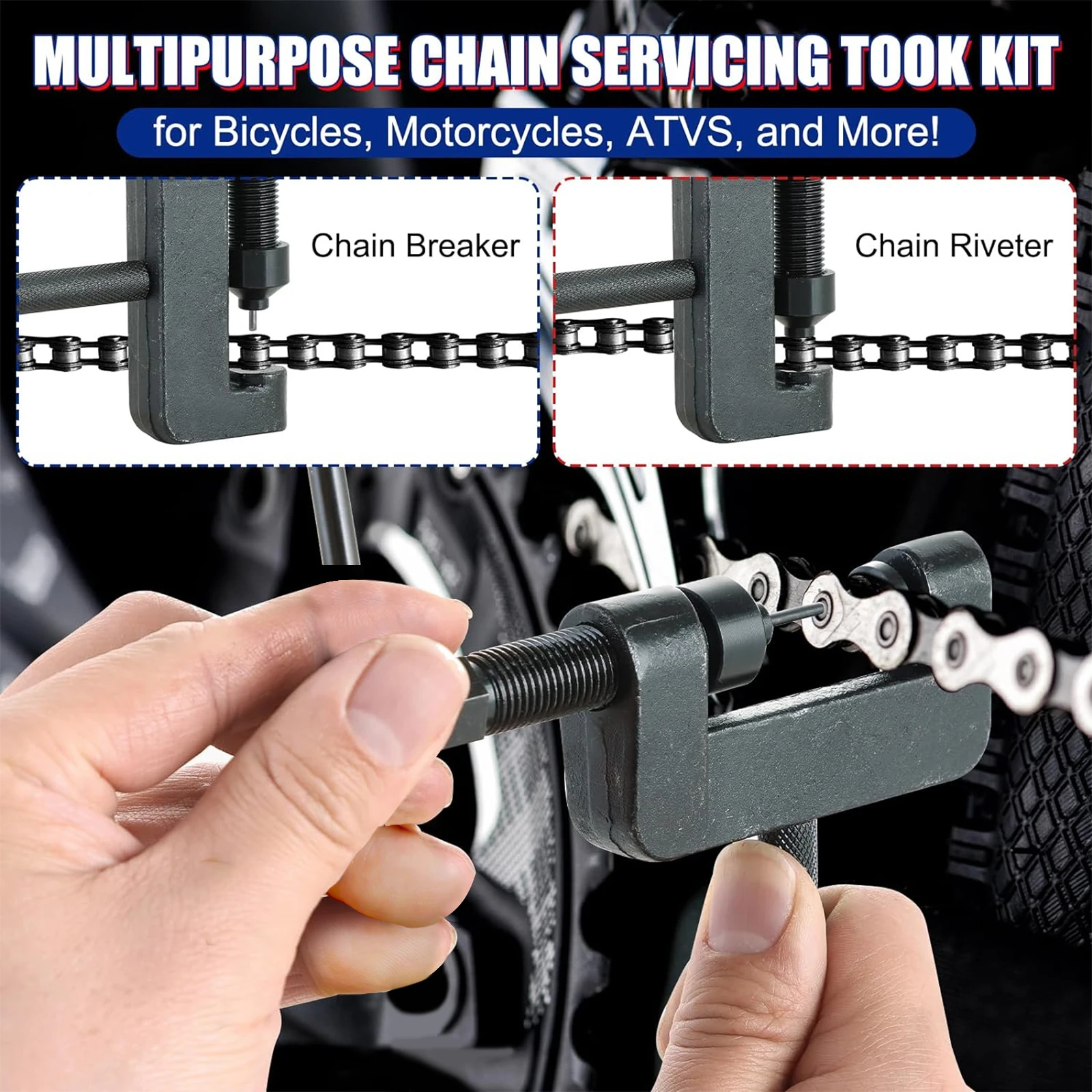 Motorcycle Maintenance Tool Chain Disassembly Special Tool Suitable for 520 525 530 Chain Breaker Willow Nail Kit