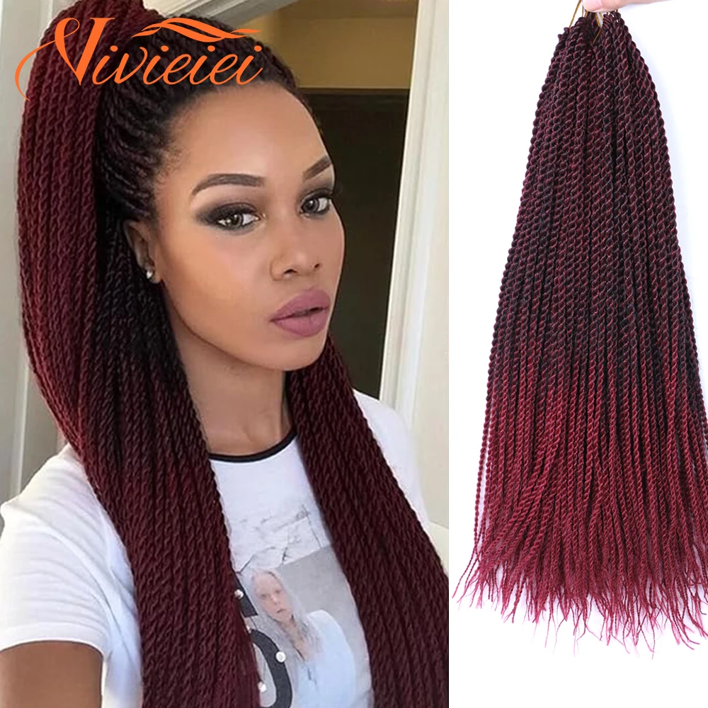 

14/18/22 Inch Senegalese Twist Hair Crochet Braids 30 Strands Black Gray Senegalese Crochet Braids for Women Synthetic Braiding