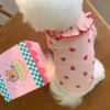 Strawberry Small Dog Clothes Summer Breathable Clothing for Cat Cute Dog Clothing for Small Dog Vest Ruffled Collar Pet Clothes 3