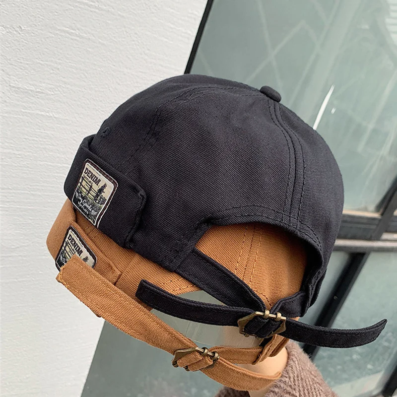 Melon Cap Cotton Beanie Skullies Beanies Fashion Beanies Men Women Retro Dome Melon Brimless Beanie Cap Unisex