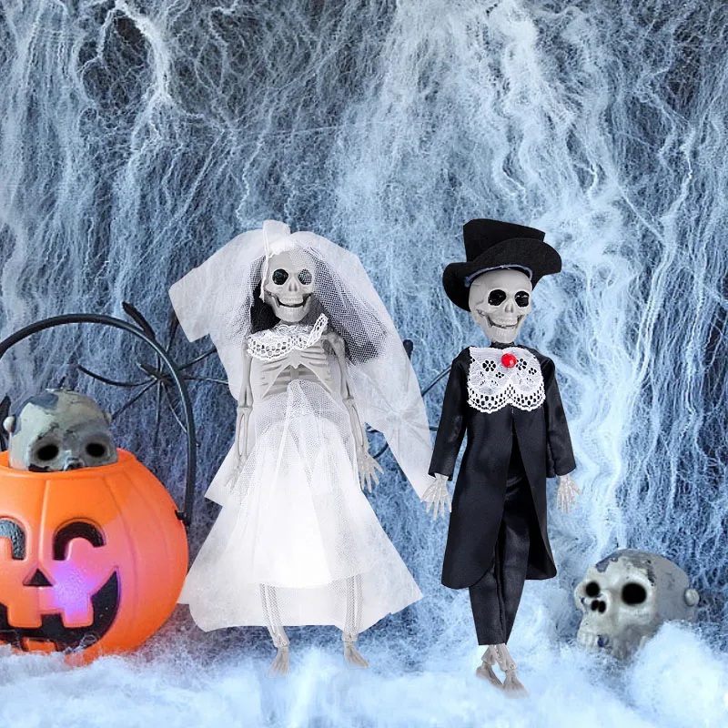 Spukhaus Halloween Dekoration Skelett Braut und Bräutigam Anhänger Geist Paar Geheimnis Hängende Verzierung Halloween Party Versorgung – Detail 6