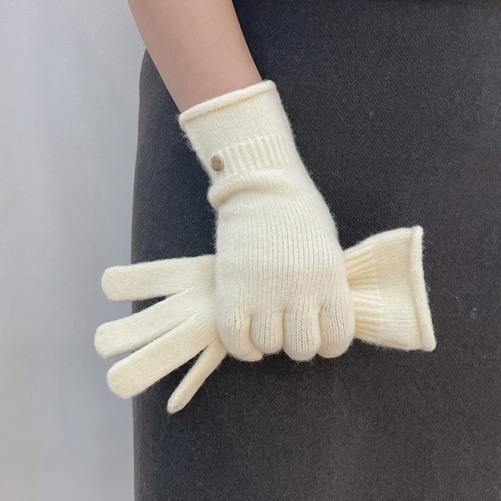 

New Chic Knitted Wool Women's Gloves Elegant Winter Warm Cozy Touchscreen Fashion 2023