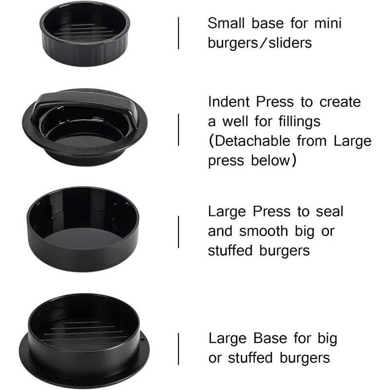 Hamburger Meat Press Maker Round Shape Non-Stick Stuffed Burger Patties Beef Grill Pie Press Mould Maker Kitchen Accessories