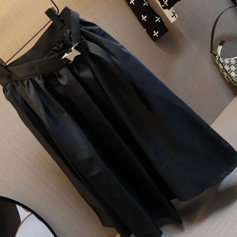 

Retro pleated skirt fashion high waist long skirt
