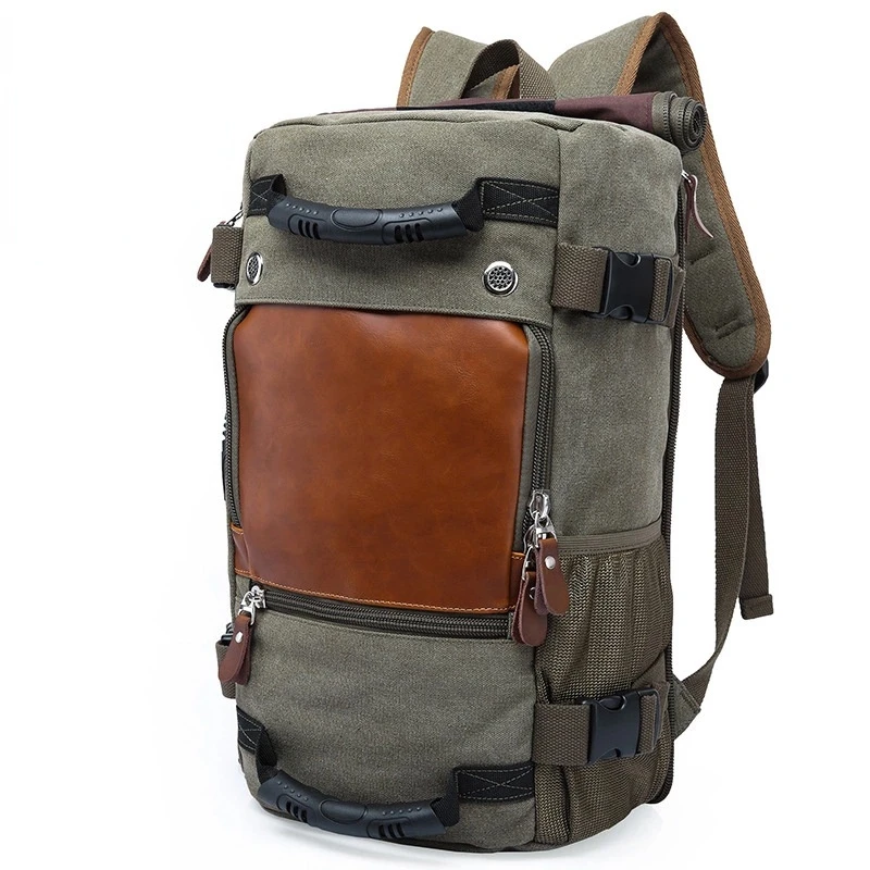 Men's Backpack Casual Large Capacity Canvas Handbags Waterproof Multifunctional Travel Gym Shoulder Bags for Unisex
