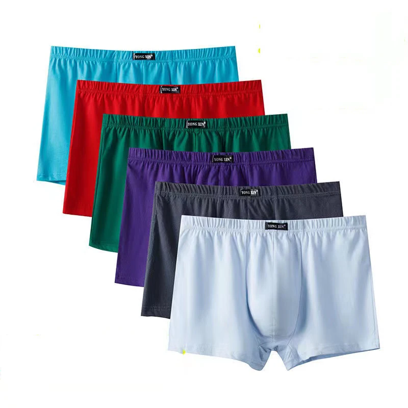 

5Pcs/Lot 100% Cotton Men's Underwear Breathable Sweat-absorbent Large Size Boxer Shorts Loose Sexy Men's Underwear