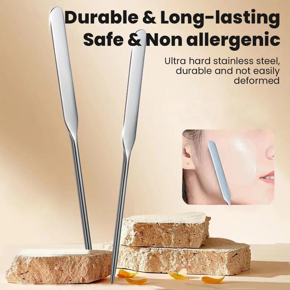 Makeup Tools Stainless Steel Foundation Spatula Mask Shaving Eye Cream Scraping Spoon Liquid Foundation Scraper Palette Stick Beauty Tool Set