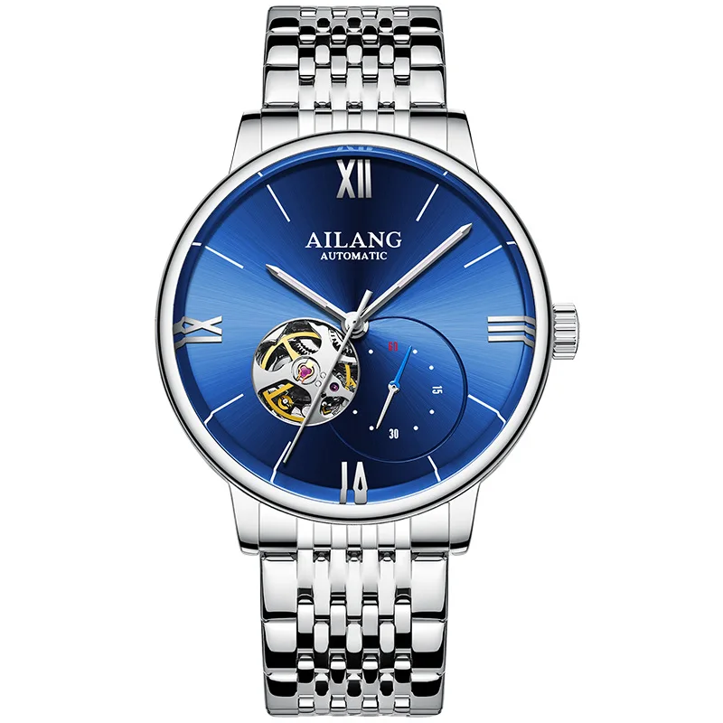 AILANG Orologio da polso da uomo classico con tourbillon, impermeabile, automatico, in acciaio inossidabile, di lusso_voghion.com