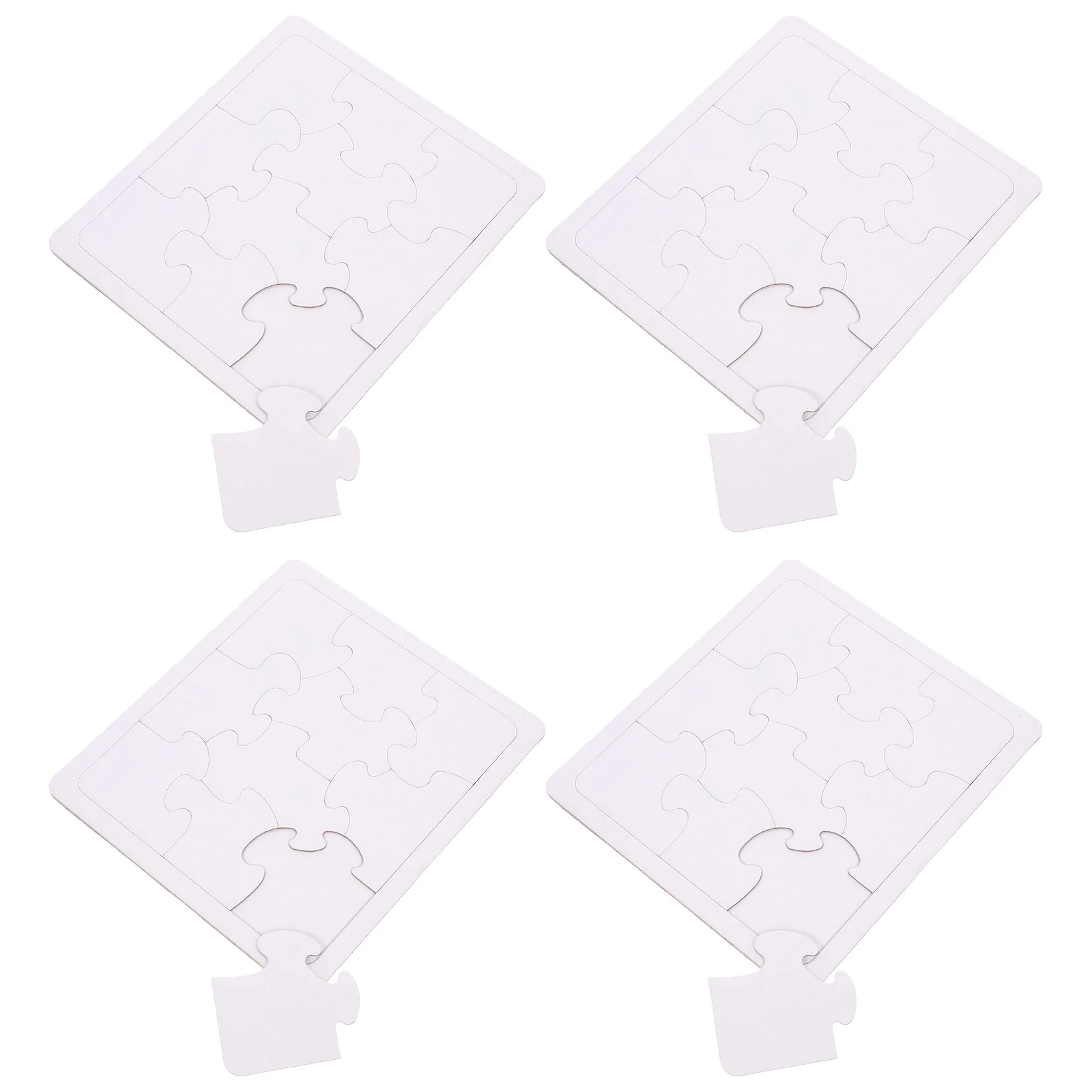 

4 Sheets Children's Puzzle Toys DIY Blanks Products Draw Drawing Craft Jigsaw Puzzles Boards