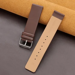 Premium Genuine Leather Cowhide Watch Band - Soft, Universal Fit in Brown and Black - 22mm (Brown)