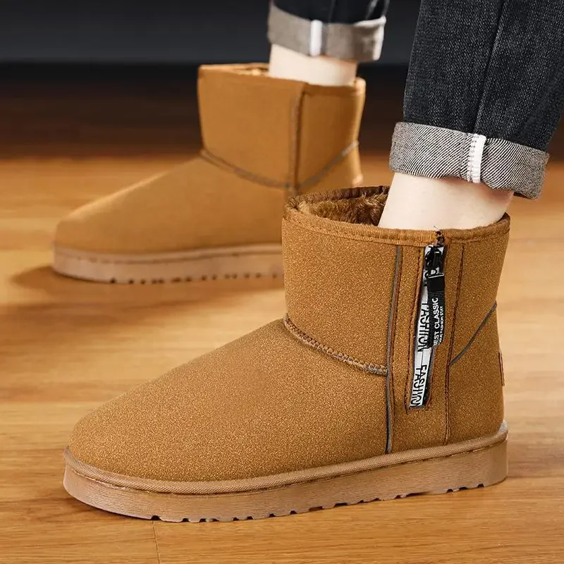 

Men's minus 40 Degrees Cotton Shoes Men's Winter Fleece-lined Thick Snow Boots Slip-on Leather Thermal Bread Shoes