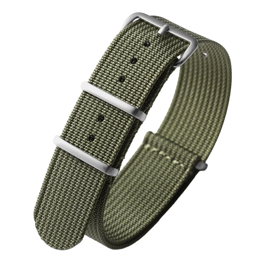 Nylon Military Casual Watch Strap in Brown and Green