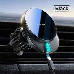 Magnetic 15W Wireless Charging Car Phone Holder & Air Vent Mount (Black)