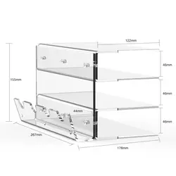 Acrylic 3-Tier Keyboard and Mouse Display Stand - Ergonomic Transparent Storage Holder (Transparent)