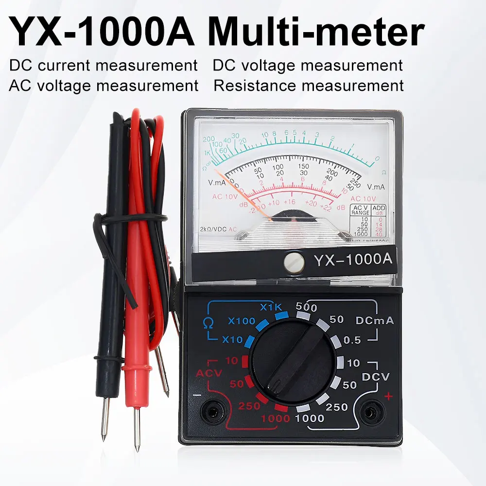 YX-1000A AC/DC Analog Multimeter High Accuracy Voltmeter Ammeter Ohmmeter Specialized Instruments for Electrician