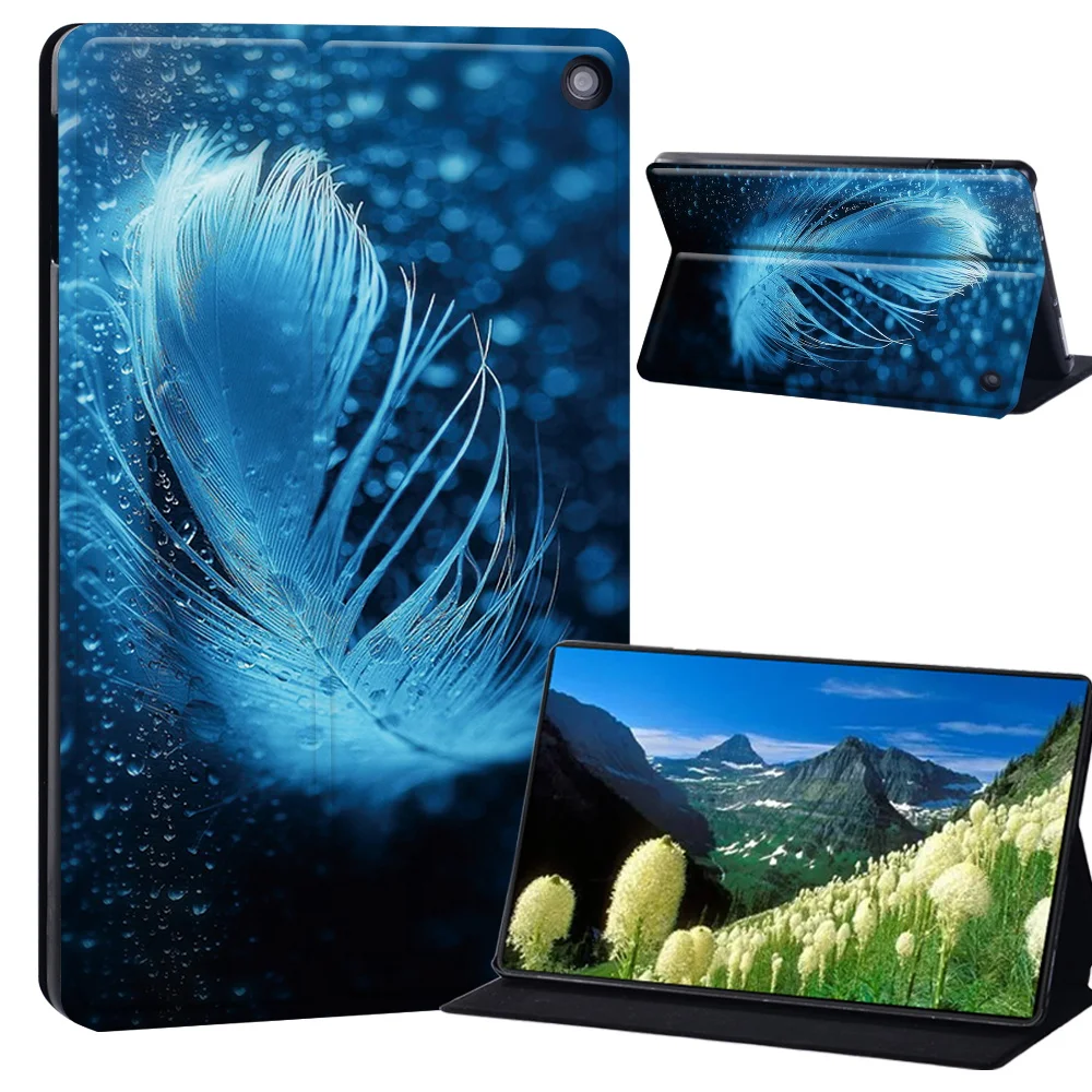 Premium Universal Tablet Stand with PU Leather Cover for Amazon Fire HD Tablets