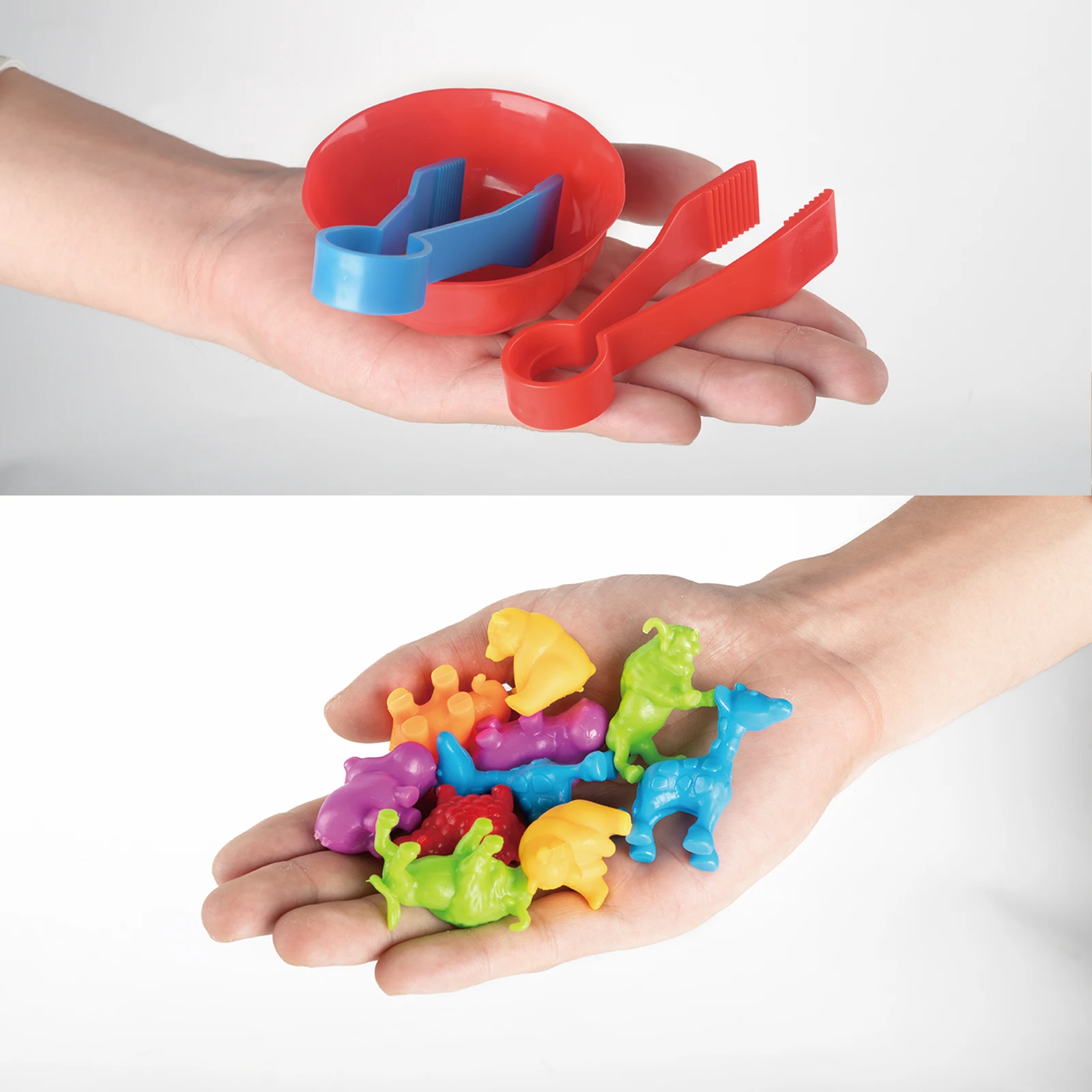 Counting Animal Models Paired With Classification Bowl Sets To Learn Mathematics, Colors, Soft Rubber Classification Toys 4