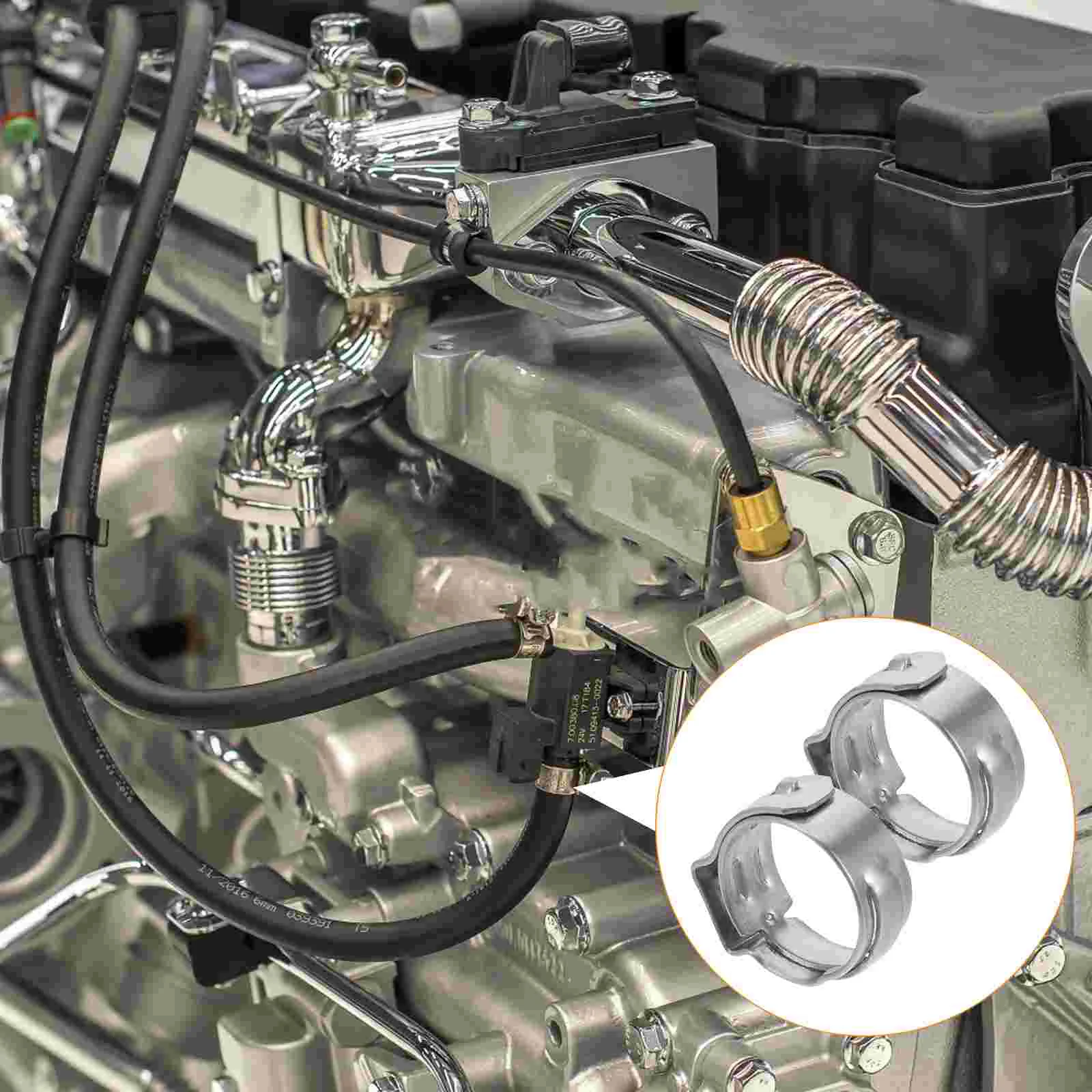 

50 Pcs Clamps Stainless Steel Pipe Buckle Pex Crimp Rings Hose Tool Pinch Fittings Crimping