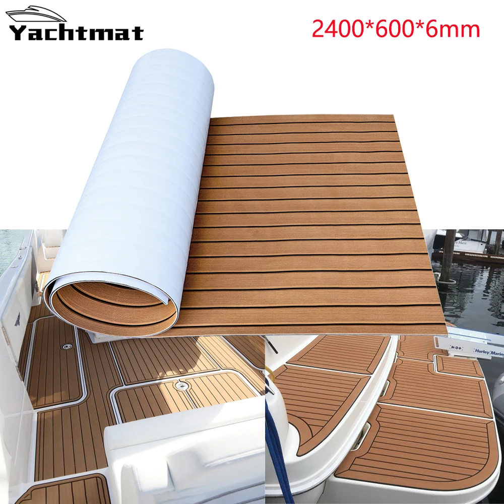 

EVA Marine Floor Faux Teak Decking Sheet Yacht Foam Anti-slip Mat RV Snowmobile Anti-Fatigue Boat Accessories 2400*600*5mm