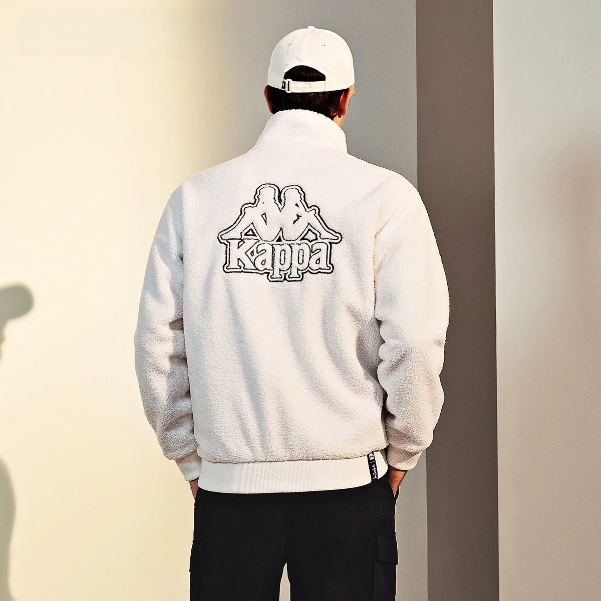 카파 램스벨벳 자켓 남성용 루즈핏 오픈 가디건 스웨트셔츠 두꺼운 보온 스탠드 칼라 캐주얼 스포츠웨어 (남아용)