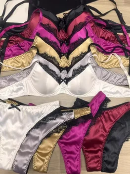 YUQI ensemble de soutien-gorge de lingerie de nuit de mariage rouge sexy français |   Bralette en dentelle Zodiac Year, fine, réglable et cintrée pour petite poitrine