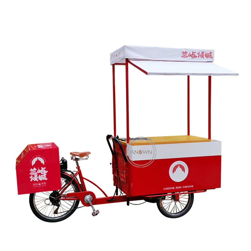 Nuovo Design Elettrico Umano Pedale Cargo Bike Gelato Triciclo Bevanda Fredda Acqua Di Cocco Bricycle Vending Kiosk Catering Food Cart