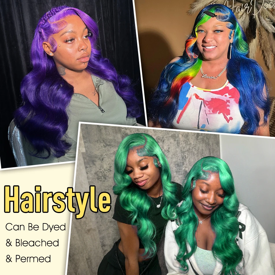 30 34 Inch Water Wave 13x6 Lace Front Wig Human Hair Body Wave Blonde 613 Coloed 13x4 Lace Frontal Wigs For Women 5
