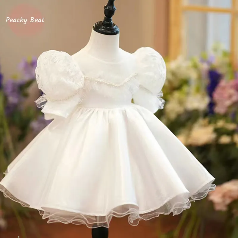 

Baby Girl Princess Lace Tutu Dress Infant Toddler Child Puff Sleeve Vintage Vestido Party Bow Birthday Performance Frocks↓↓↓