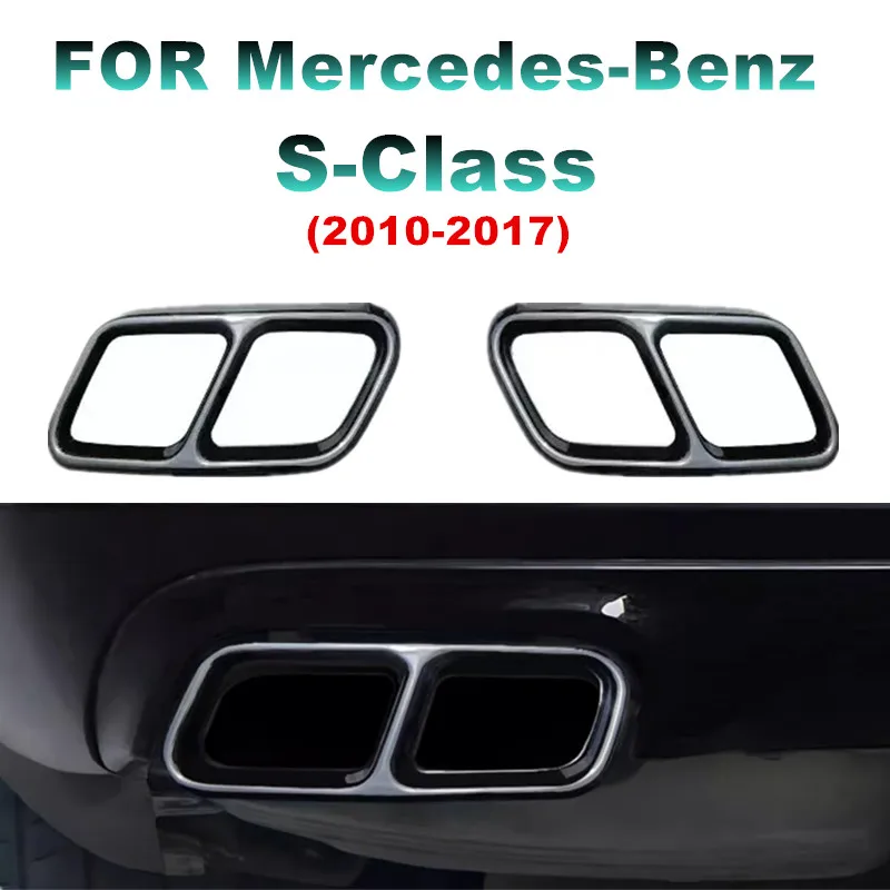 

Car Tail Throat Liner Pipe Exhaust System Cover Metal tailpipe cover For Mercedes Benz S Class 2010-2017 Auto Accessories