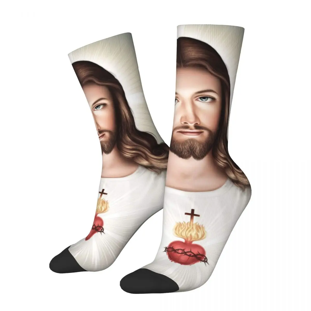 

Holy Jesus Christ Sacred Heart Socks Merch For Men Women Religious Catholic Cozy Socks Cute Birthday Present