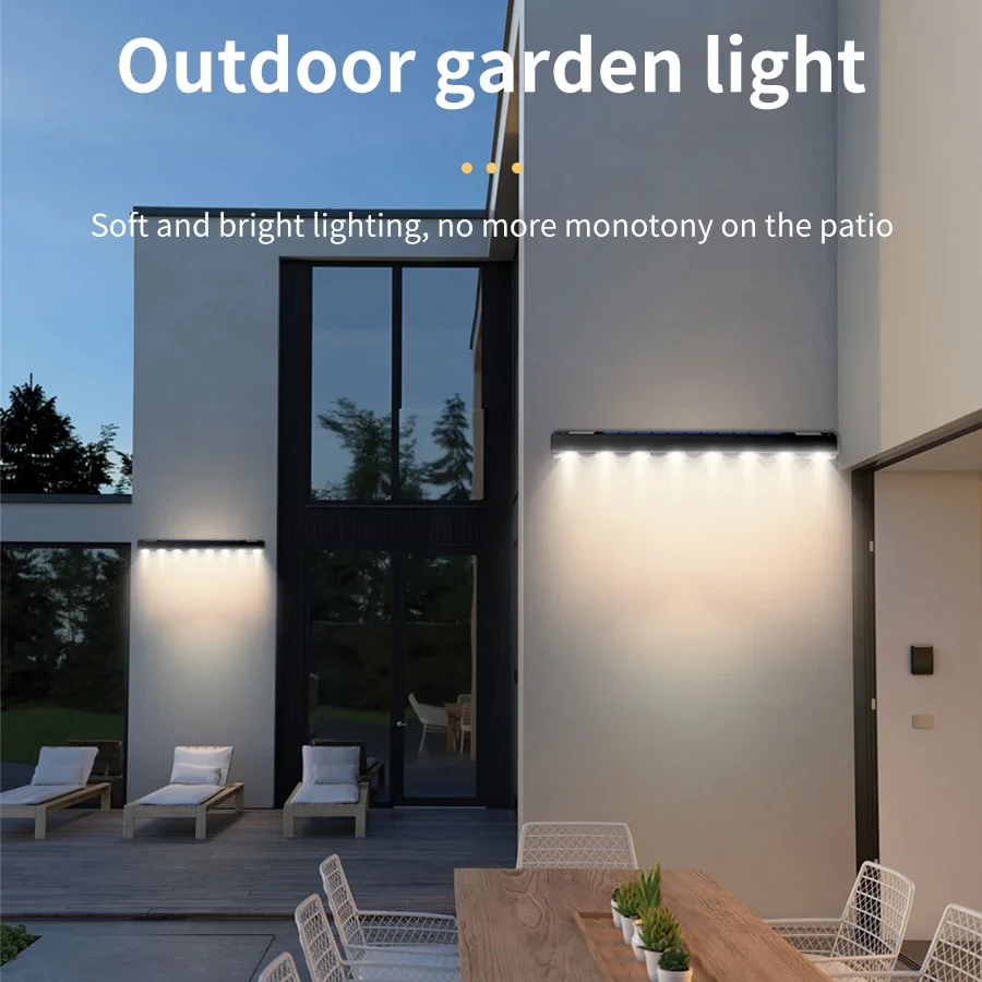 Solar-Powered LED Outdoor Wall Light - Waterproof Garden Landscape & Sign Accent Lamp