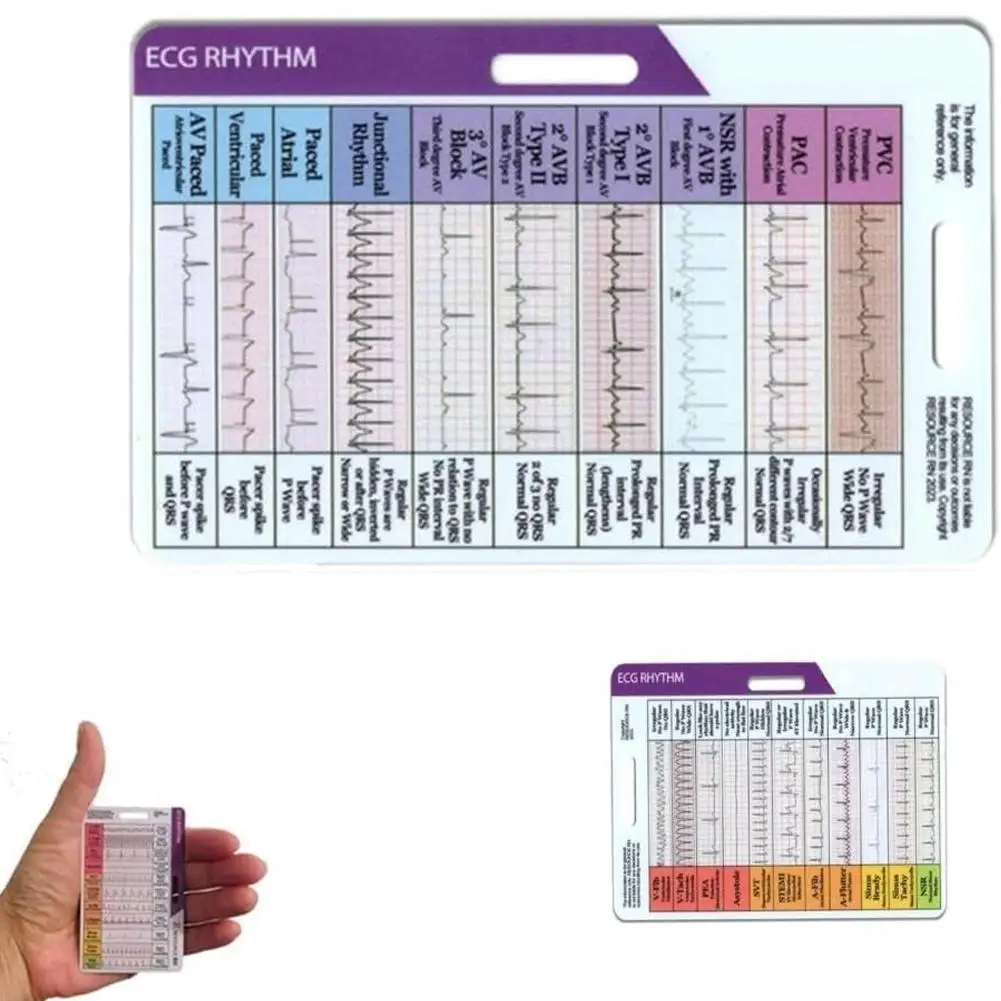 ECG/EKG Rhythm Pocket Card Pocket Card For ECG Self Measuring Ruler EGG Contiguous Leads Precision Measurement Household ToolS