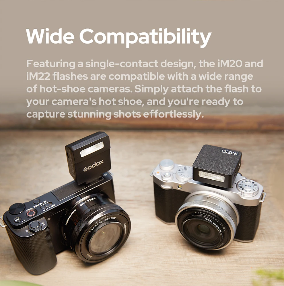 Godox IM20 IM22 Mini Flash Manual Flash for Various Camera Models 5 Output Level