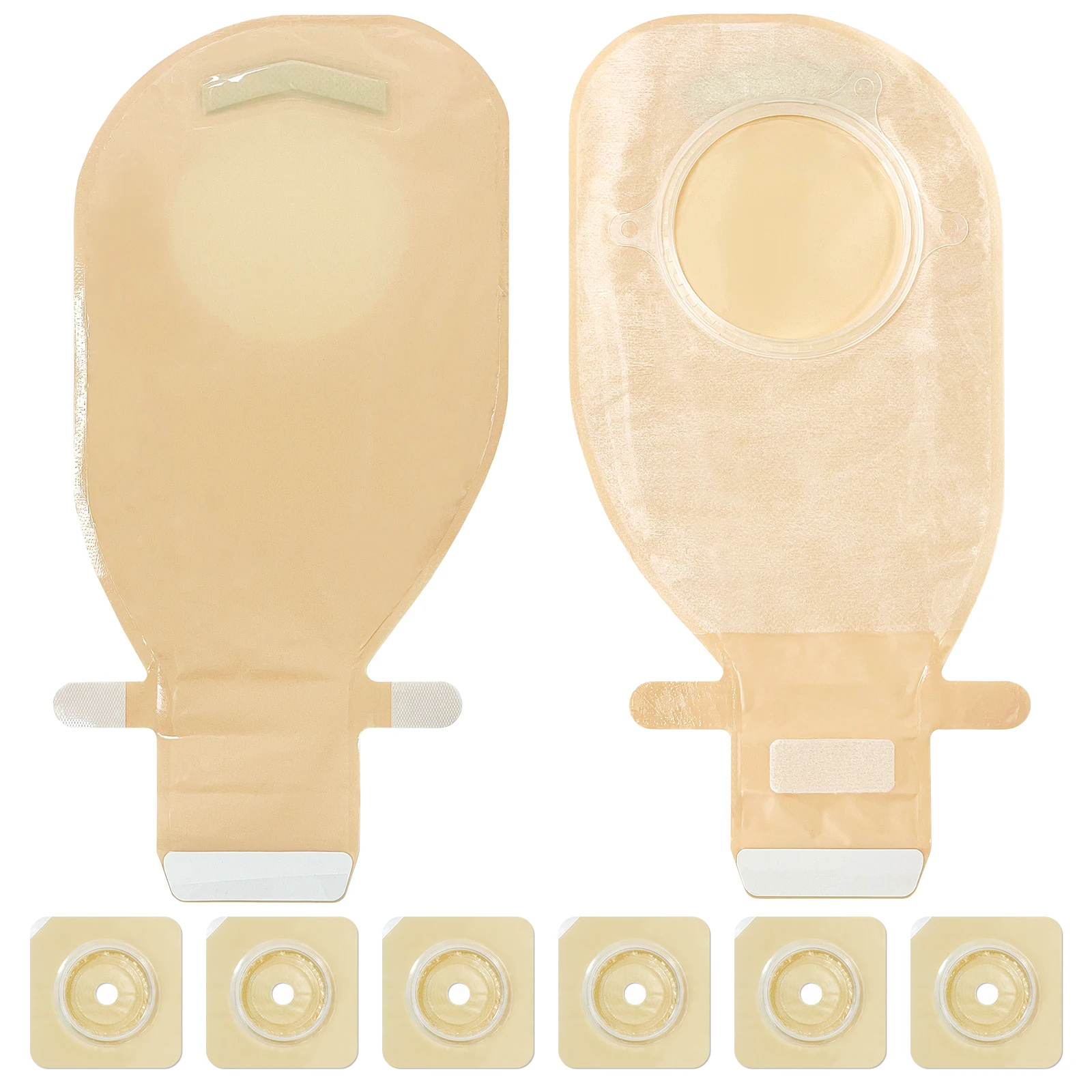57mm 15pcs Bags 6pcs Barriers Ostomy Supplies Colostomy Bags Two Piece Drainable Pouches Hoop Look Ileostomy Stoma Care Colostomy Bags Ostomy Barrier Rings