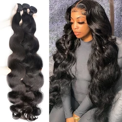 28 30 40 Inch Body Wave Bundles Human Hair 100% Brazilian Remy Hair Water Wavy Weave Hair Weave Bundles Extensions Weft deals