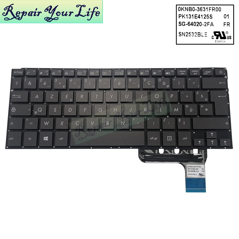 Teclado Retroiluminado Nórdico Francês Fra Asus Zenbook Ux303 Ux302 Ux303l Ux303la Ux303lb Ux303ln Ux303lnb Pk131e4125s Pk131e4127s - Imagem 5