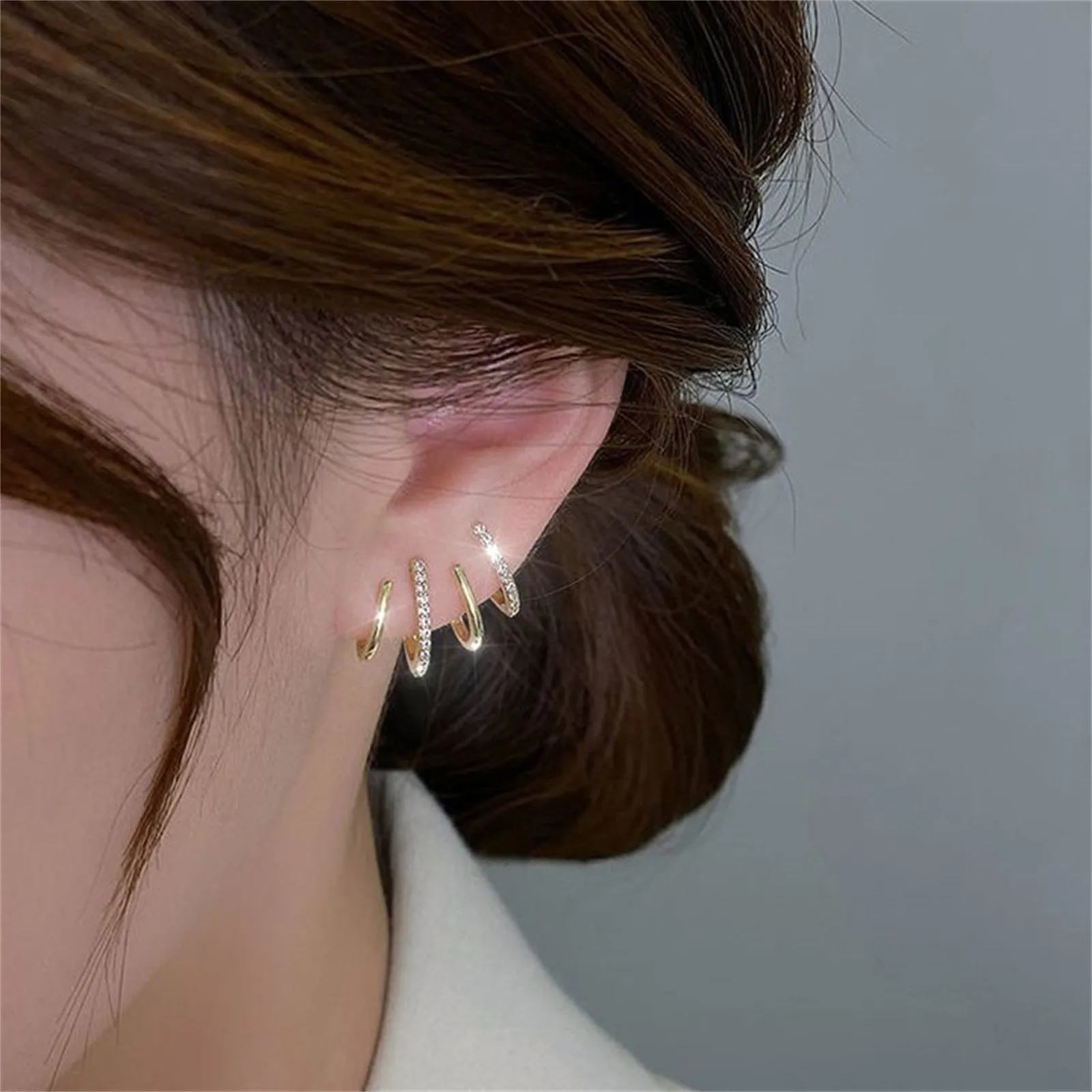 S925 Silver Needle Stud Earrings Niche Temperament Earrings Trendy Light Luxury Fashion Female Retro Exquisite Earrings Jewelry Gifts for Mom Wife Girlfriend 