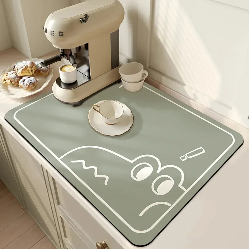 Grand tapis absorbant de cuisine Super absorbant, antidérapant, drenage de la vaisselle au café, séchage rapide, tapis de vidange de salle de bain, tapis de vaisselle