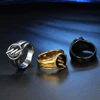 Punk Hip Hop Stainless Steel Lightning Ring Men Fashion Vacuum Electroplating Drip Glue Titanium Steel Rings Jewelry Wholesale 1