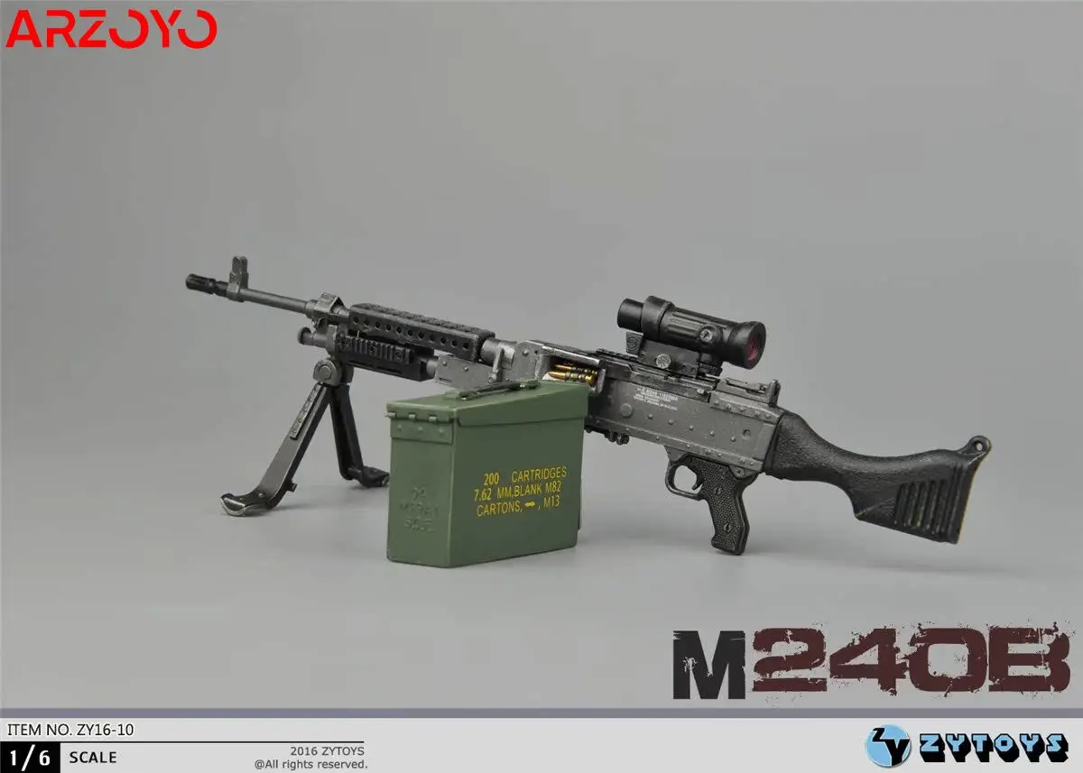 ZYTOYS ZY16-9 ZY16-10 1/6 Scale M240 Machine Gun Model 20cm
