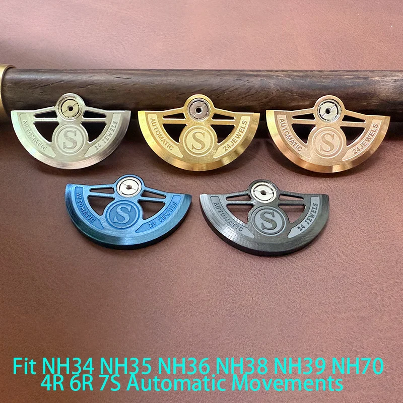 Customized Automatic Hammer Rose Gold Black Blue Silver Gold Watch Rotor Parts
