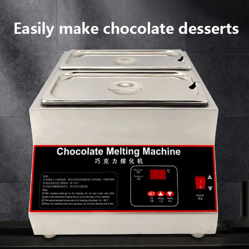 Chocolate Melting Machine Electric Warmer 1/2/4 Tanks Hot Chocolate Melter Maker Commercial Chocolate Melting Pots Household 6