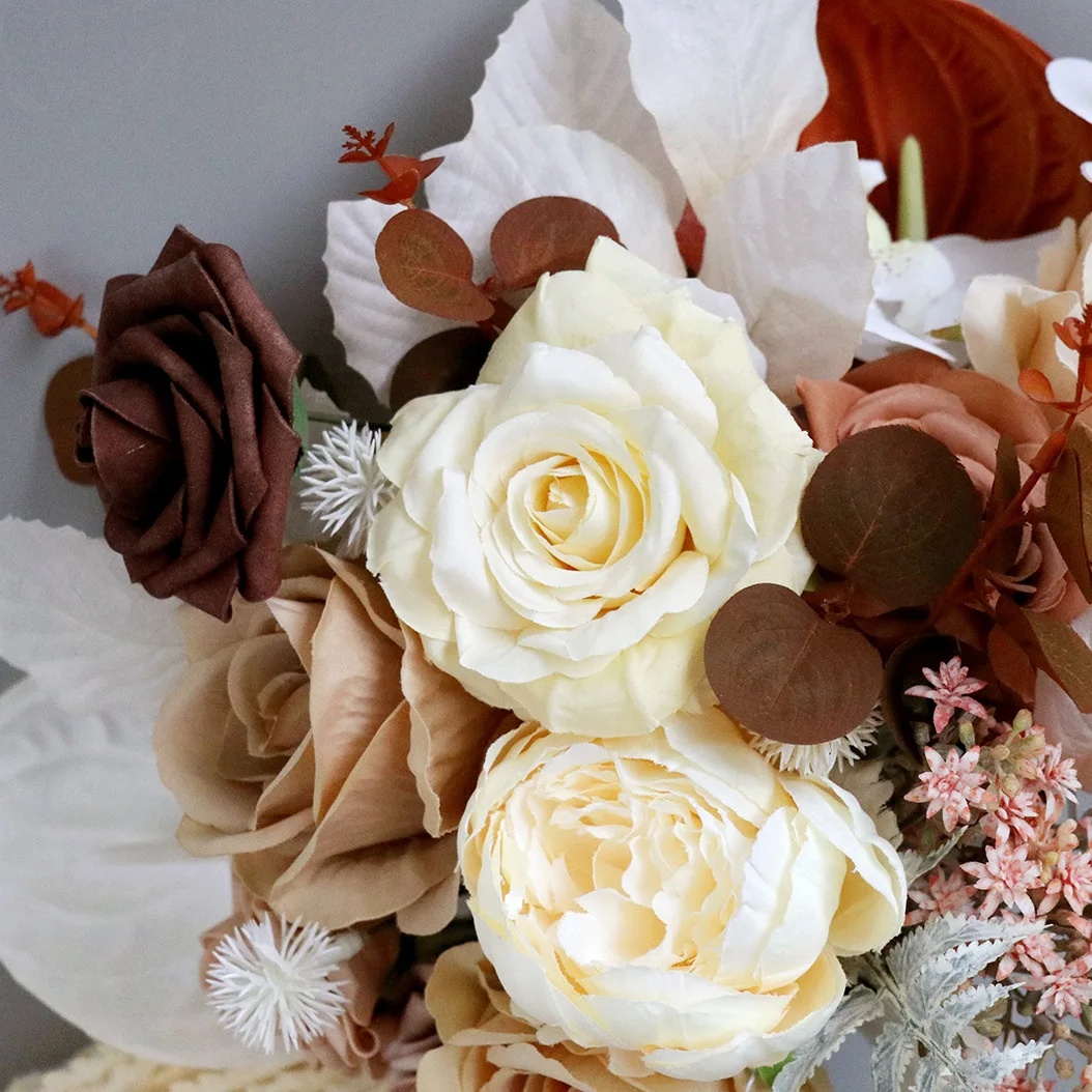Champagne Caramel Bridal Bouquets High Quality Wedding Flowers