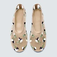 Hand Embroidered Flowers Designer Mesh Hollow Flats Ballet Shoes Women Summer Light Breathable Mary Jane Shoe Elegant Mules Shoe 2