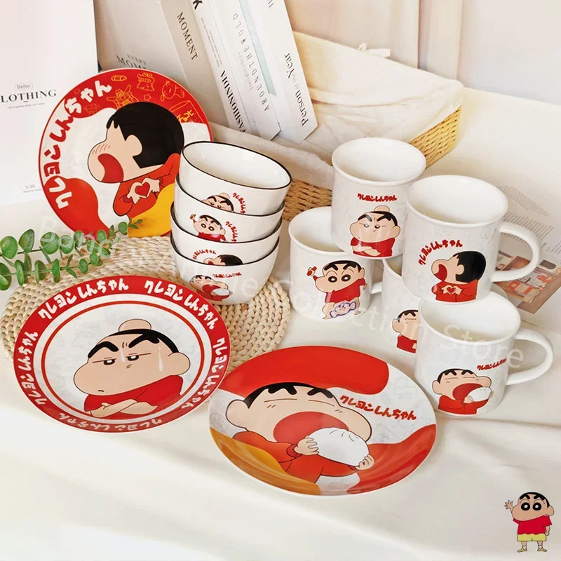 Crayon Shin-chan Spinning Elephant Tableware Mug Kawaii Plate Bowl Ceramics Coffee Cup Water Cup Creativity Girl Birthday Gifts images - 6