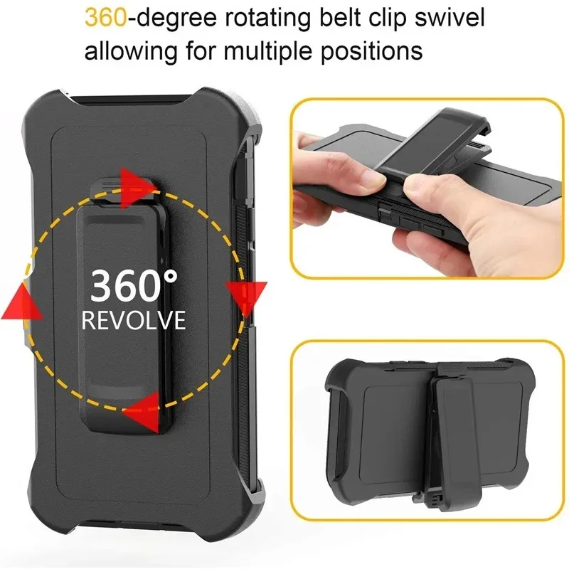 Heavy Duty 3-in-1 Defender Armor Phone Case with Back Belt Clip