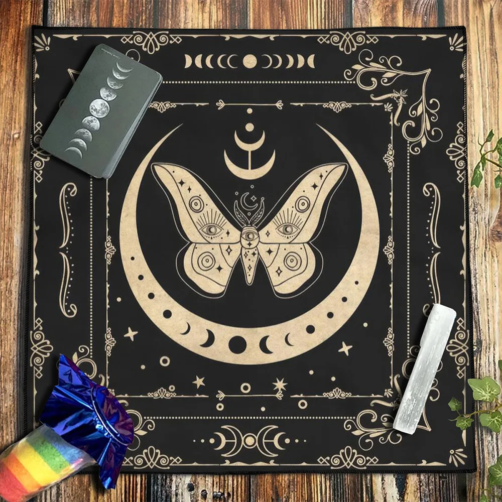 

Butterfly Moon Altar Cloth Tarot Cloth Moon Phase Moth Spread Tarot Reading Cover Witchy Witch Home Decor Board Game Card Pad