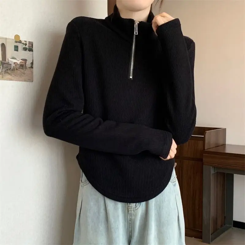 Frauen Rollkragen Neue Herbst Winter Pullover Basis Wärme Dicke Lose Lange-ärmeln Top – Detail 17