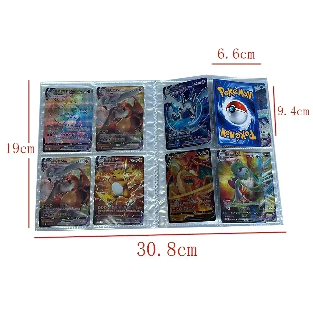 240PCS Cartoon Album Card Book Pokemones Gengar Charmander Map Letters Holder Binder Cartoon VMAX GX EX Game Collection Folder